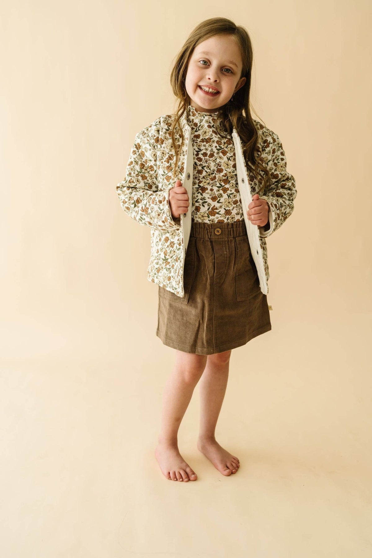 Organic Quilted Button Jacket - Daffodil