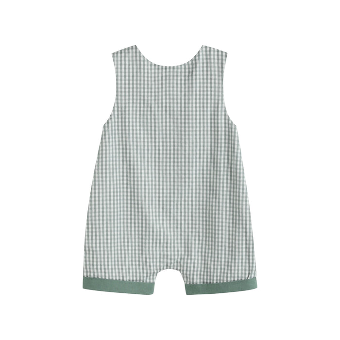 Green Gingham Dinosaur Smocked JonJon