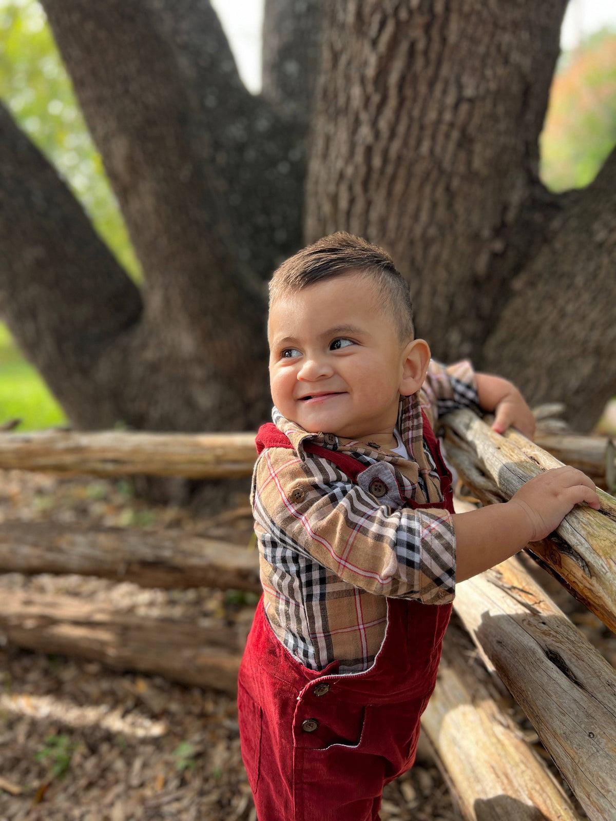 Brown/Black/Red JASPER Woven Onesie