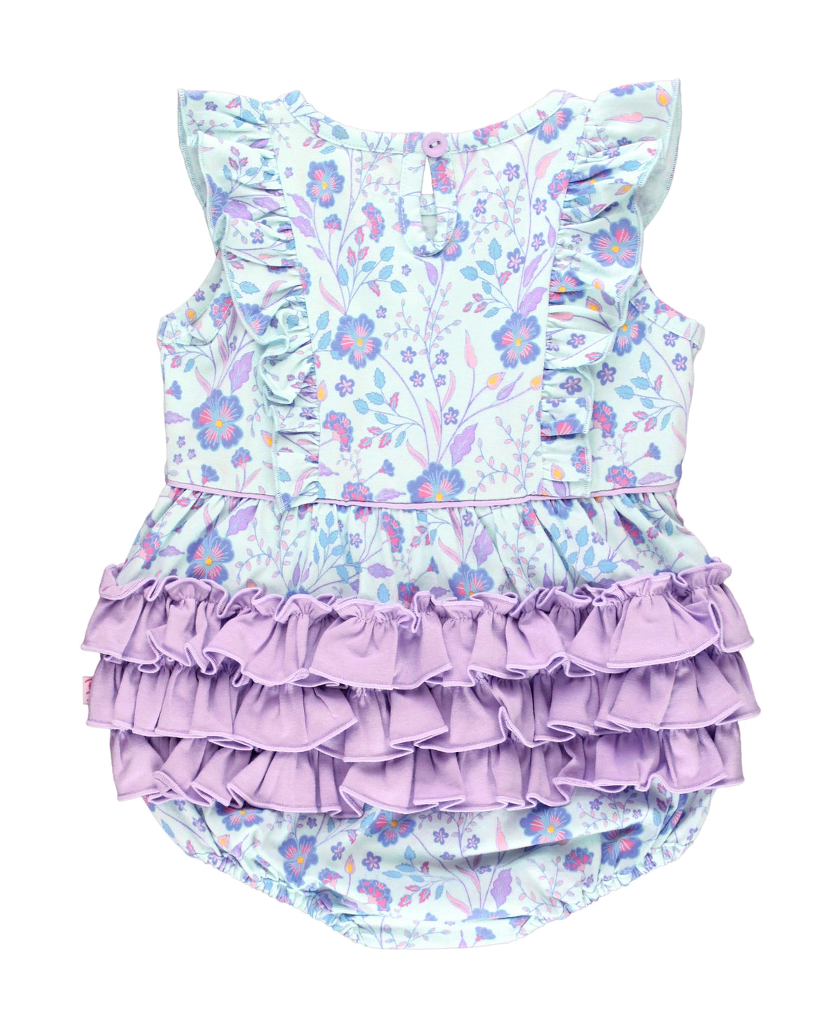 Fairytale Garden Knit Sleeveless Waterfall Bubble Romper