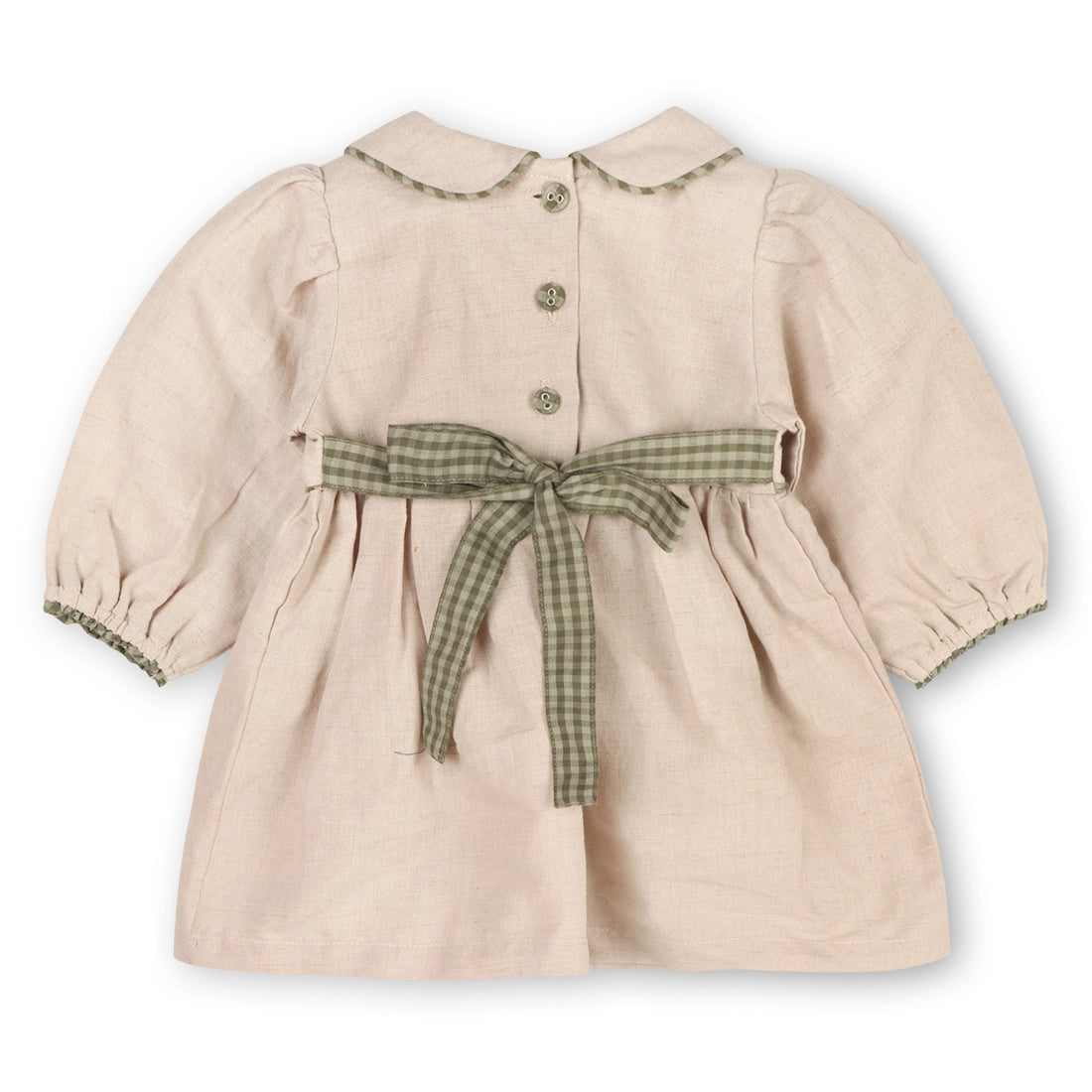 Floral Peter Pan Baby Dress & Fancy Bloomer (Linen Blend)