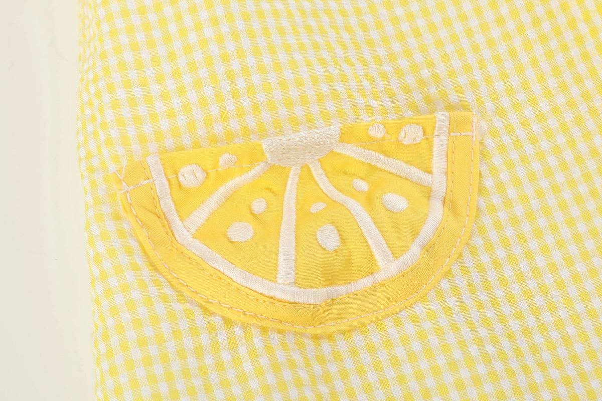 Yellow Lemon Dress and Panty Cover Set