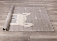 Kids Beige Cream Llama Rug