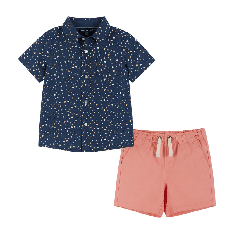 Boys Toddler Button-down & Shorts Set