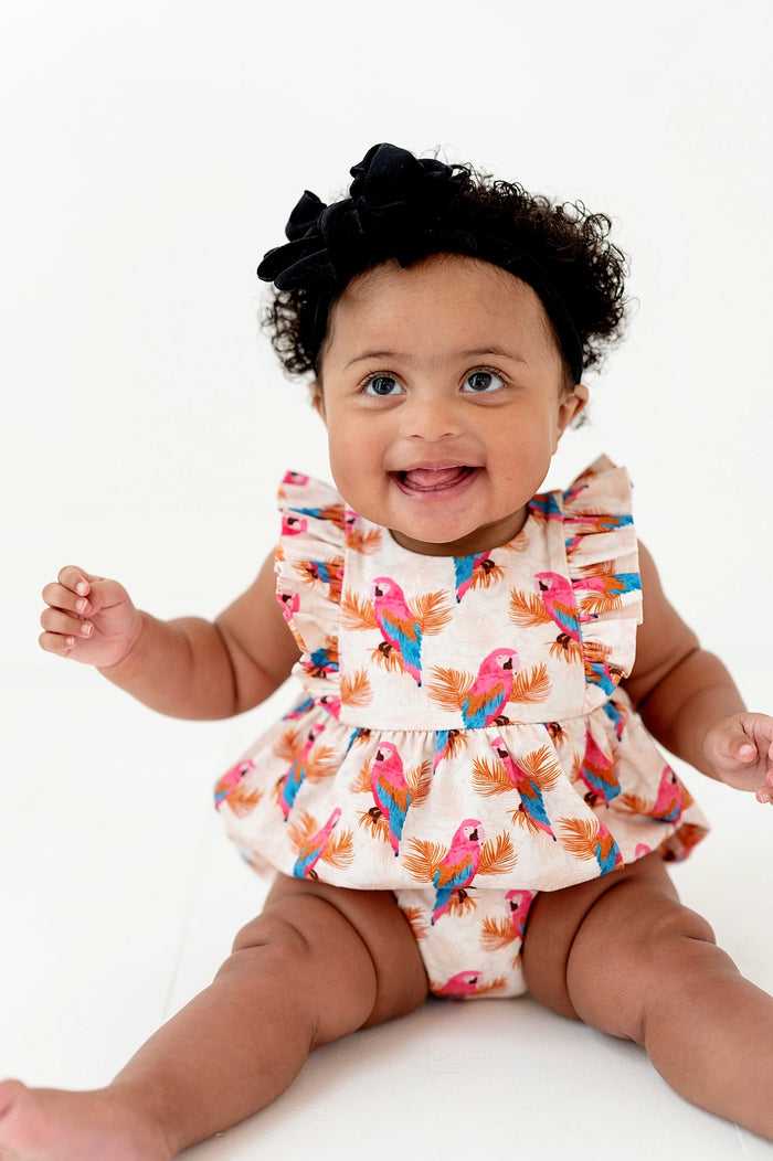 Amelia Romper in Parrots | Baby Bubble