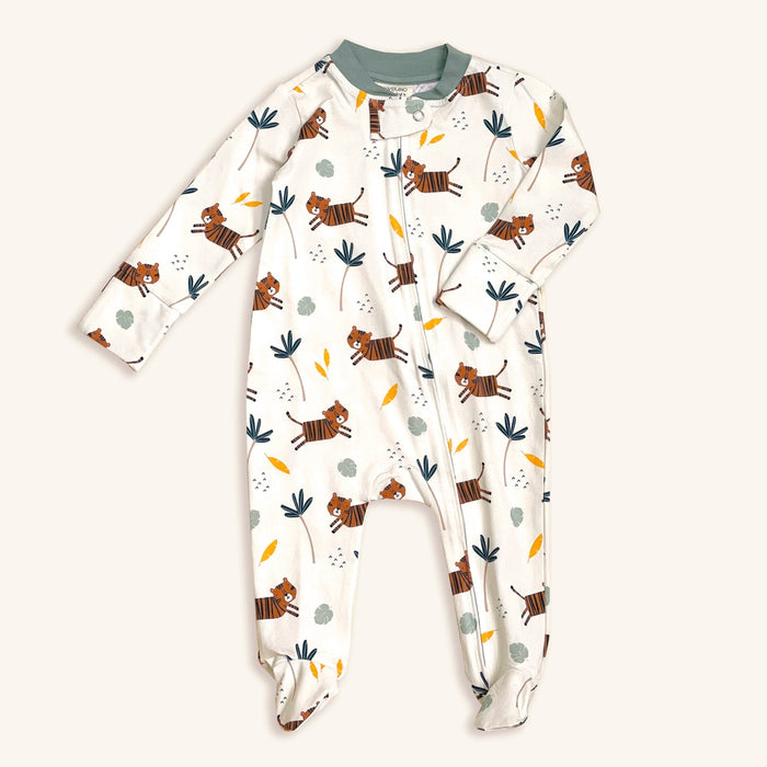 Tiger Zipper Footie Romper (Organic Cotton)