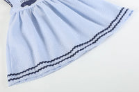 Blue Seersucker Whale Family Dress