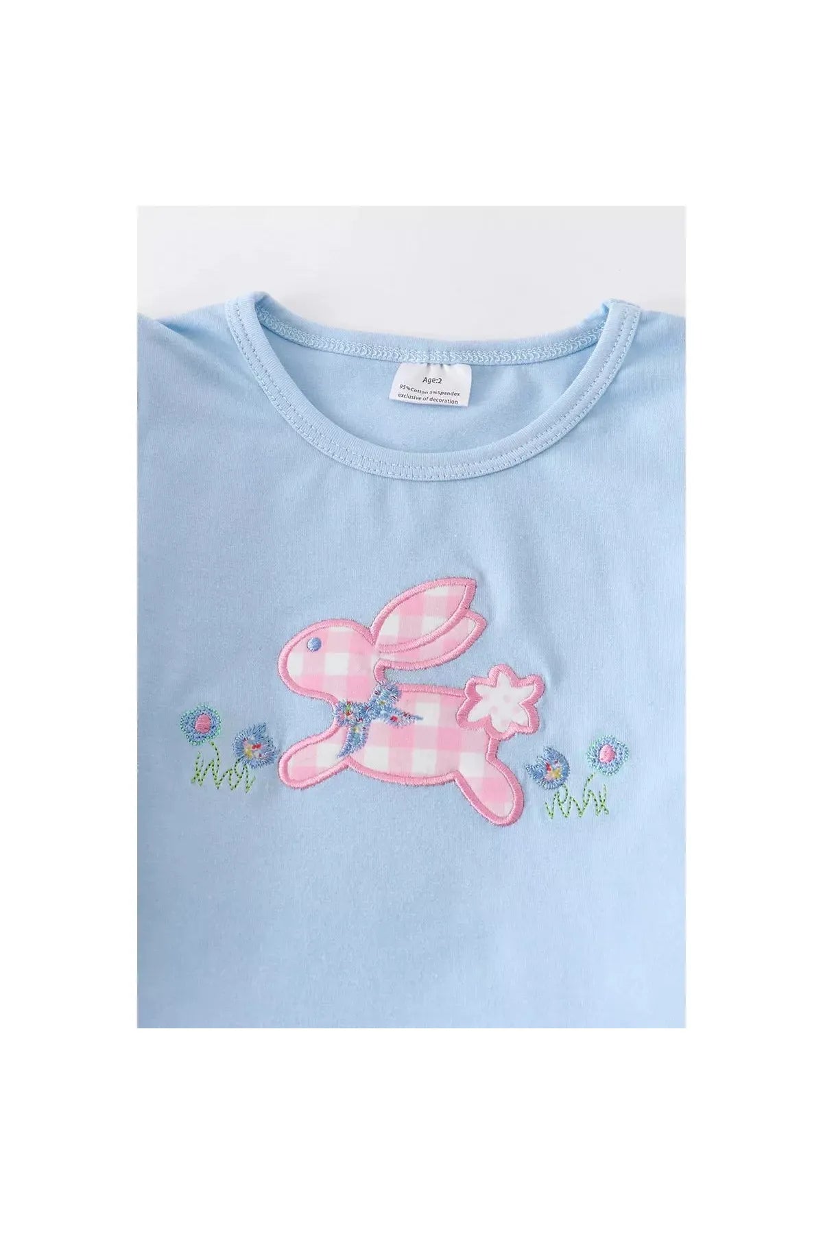 Blue Bunny Applique Short Set - Doodlebug Kidz