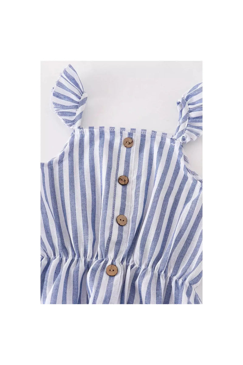 Blue & White Stripes Short Set - Doodlebug Kidz