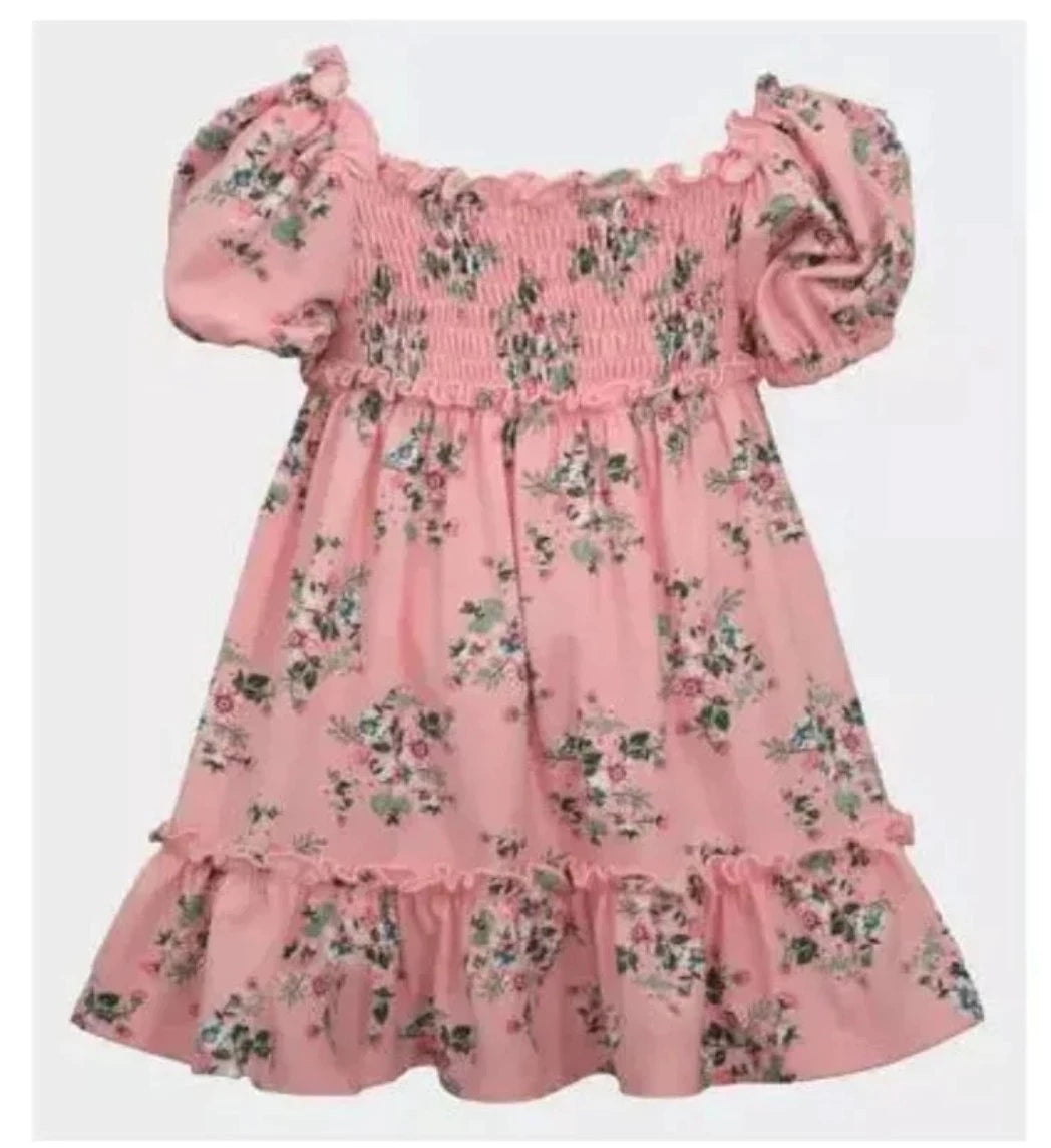 Bonnie Jean Floral Dress with Puff Sleeves - Doodlebug Kidz