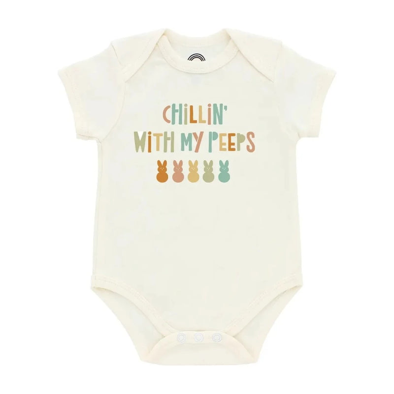 Chillin With My Peeps Easter Bunny Cotton Baby Onesie - Doodlebug Kidz