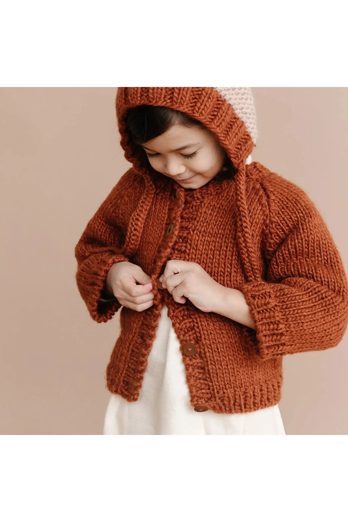 Classic Cardigan Cinnamon Hand Knit Kids Sweater - Doodlebug Kidz