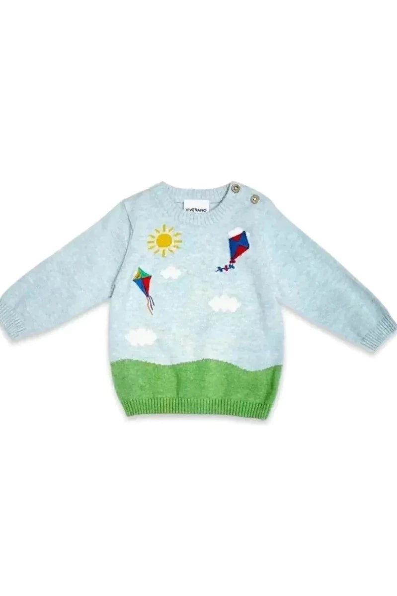 Clouds & Kite Jacquard Knit Baby Pullover (Organic Cotton) - Doodlebug Kidz