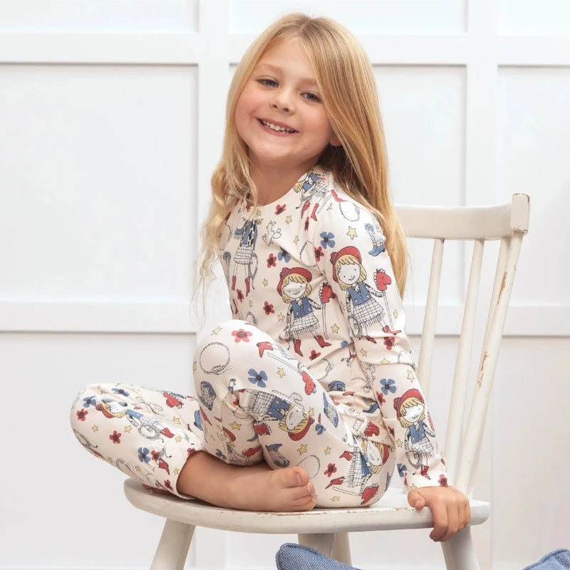 Girl's Cowgirl Western Bamboo Pajama Set - Doodlebug Kidz