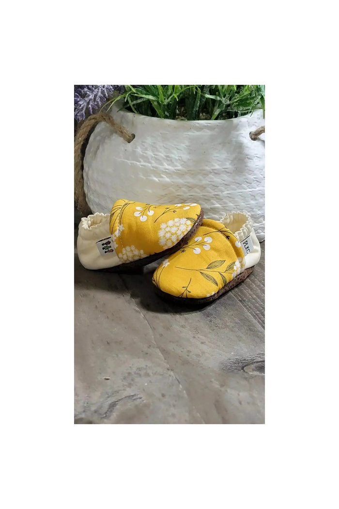 Mustard Floral Moccasin - Doodlebug Kidz