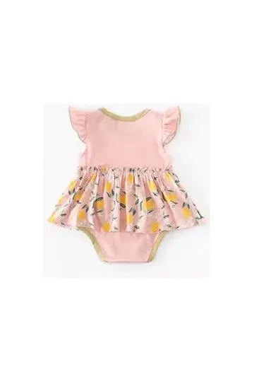 Pink Lemon Ruffle Romper - Doodlebug Kidz