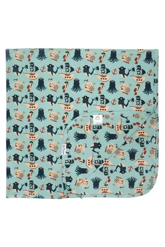 Pirate Bamboo Blanket - Pirate's Life, Kid - Doodlebug Kidz