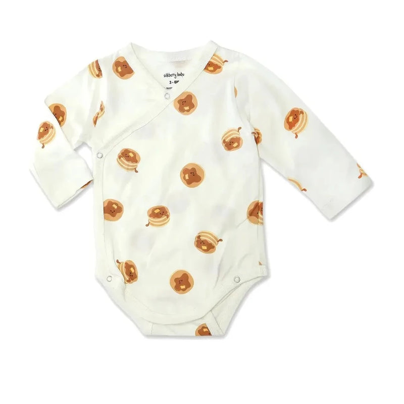 Sweet Pancake Stack Organic Cotton Kimono Onesie - Doodlebug Kidz