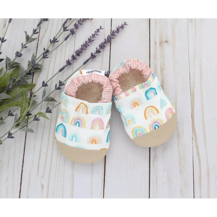 Watercolor Rainbow Scooter Booties 0-6M - Doodlebug Kidz