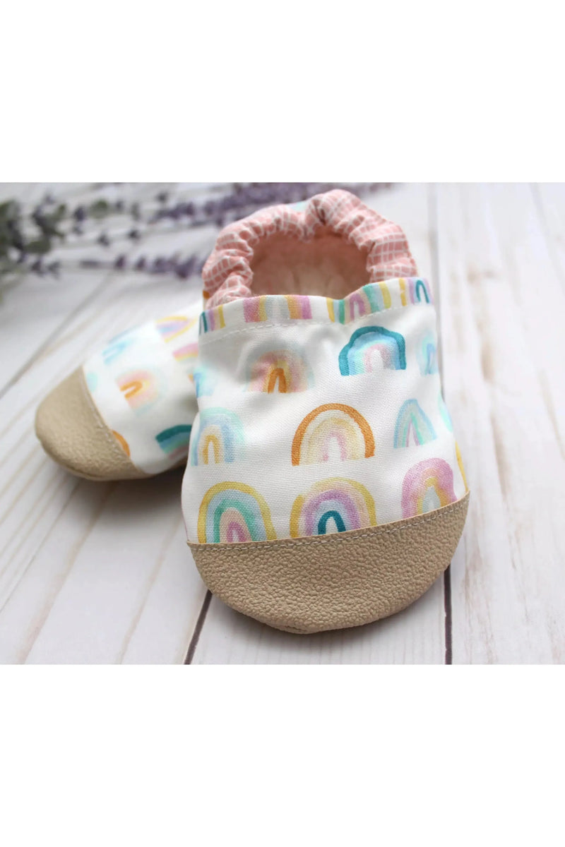 Watercolor Rainbow Scooter Booties 0-6M - Doodlebug Kidz